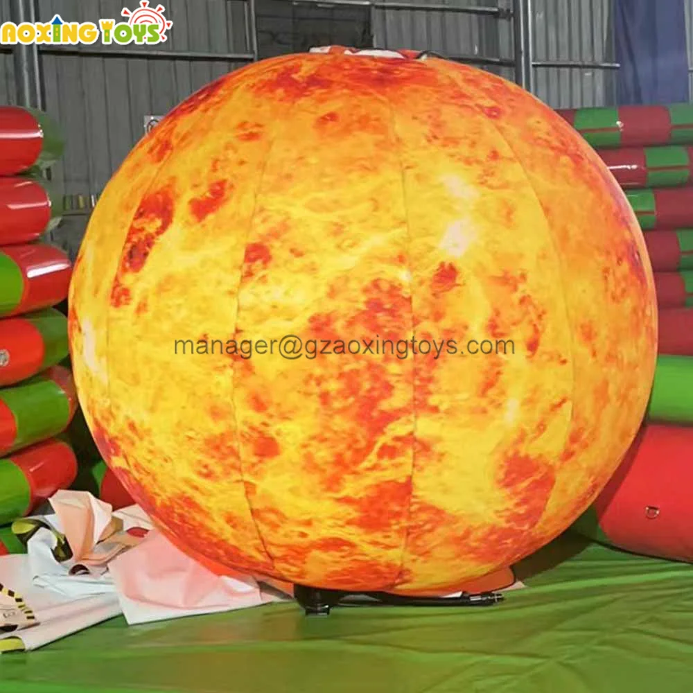 Giant Inflatable Moon With LED Lights Hanging Inflatable LED Moon Planet Balloons Free Shipping