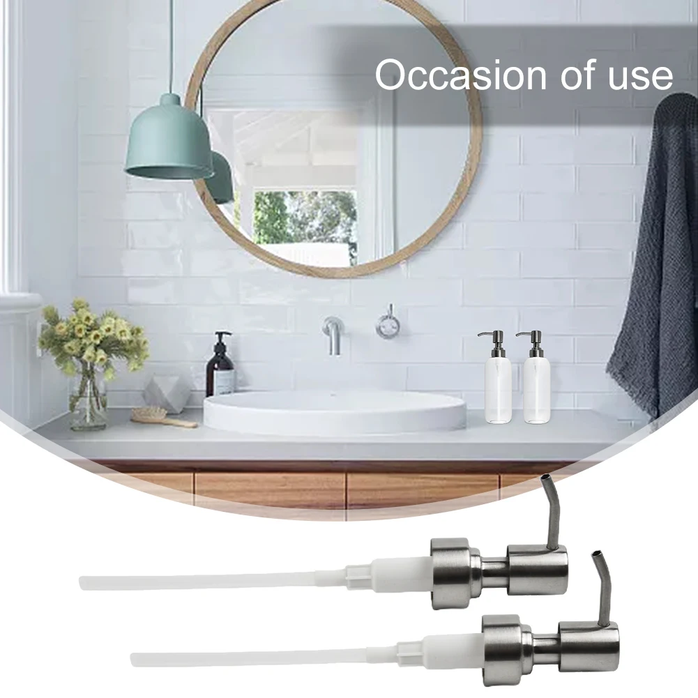 Boquillas de cabezal de bomba de acero inoxidable, bomba de jabón líquido para cocina, dispensador de baño, accesorios de repuesto