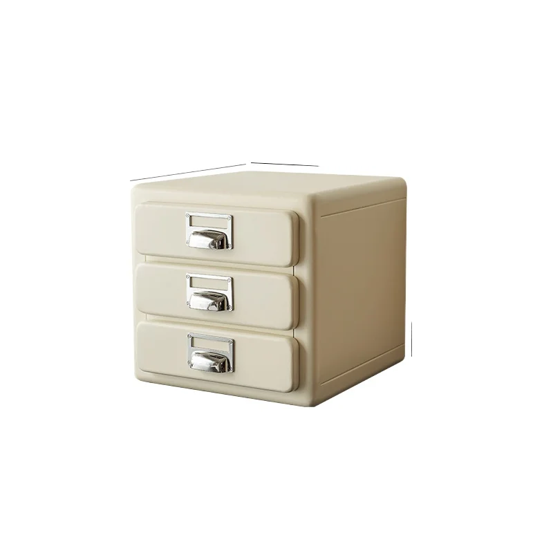 

Medieval multi-layer drawer file cabinet, metal three-bucket cabinet