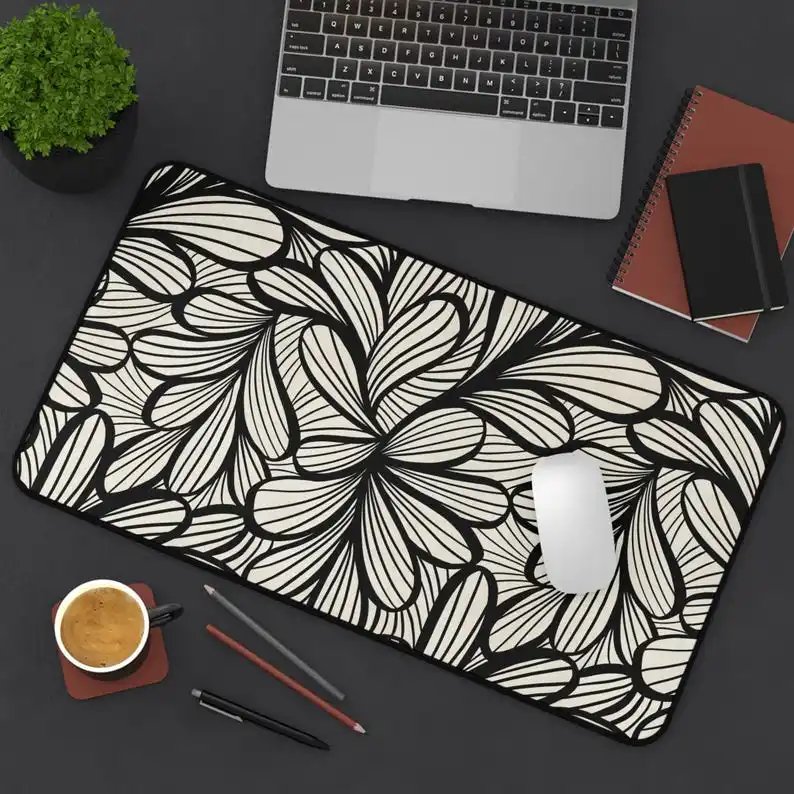 

Коврик для игрового стола с абстрактным рисунком листьев, нескользящий и водонепроницаемый игровой коврик для мыши, минималистичный коврик для офисного декора, идеальный подарок для друзей.