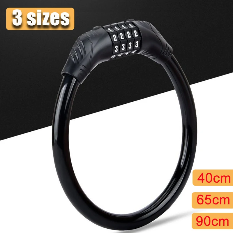 

Combination Lock Portable Bicycle Security Four-Digit Combination Lock Anti-Theft Ring Cable Mini Lightweight Motorcycle Parts