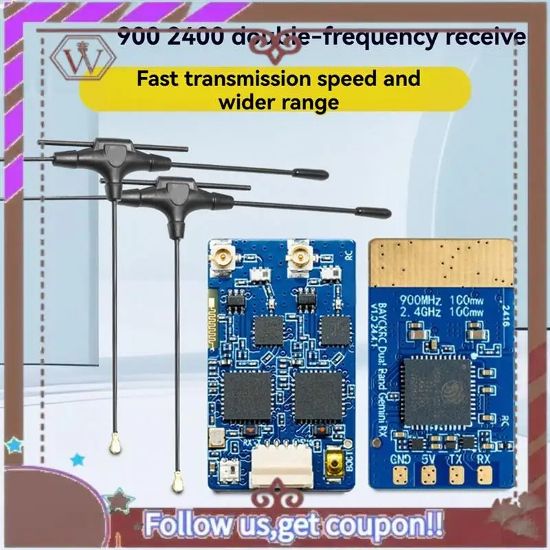 ABBG-900Mhz 2.4Ghz 915M ELRS RX Dual Band Gemini Receiver Expresslrs RX TCXO For RC FPV Racing Long Range Drone