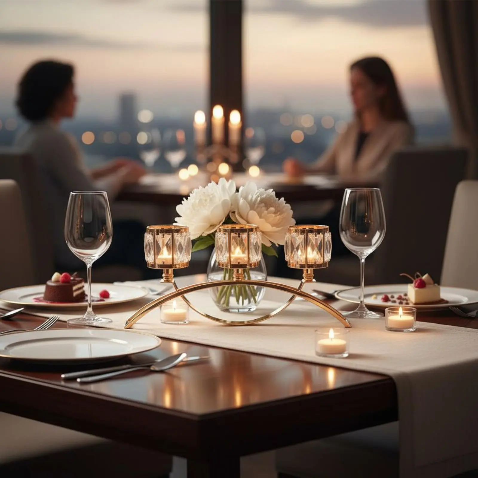 Table Centerpiece Candelabra Nordic Design Arched Metal Candelabra House Decoration Elegant Design for Living Room