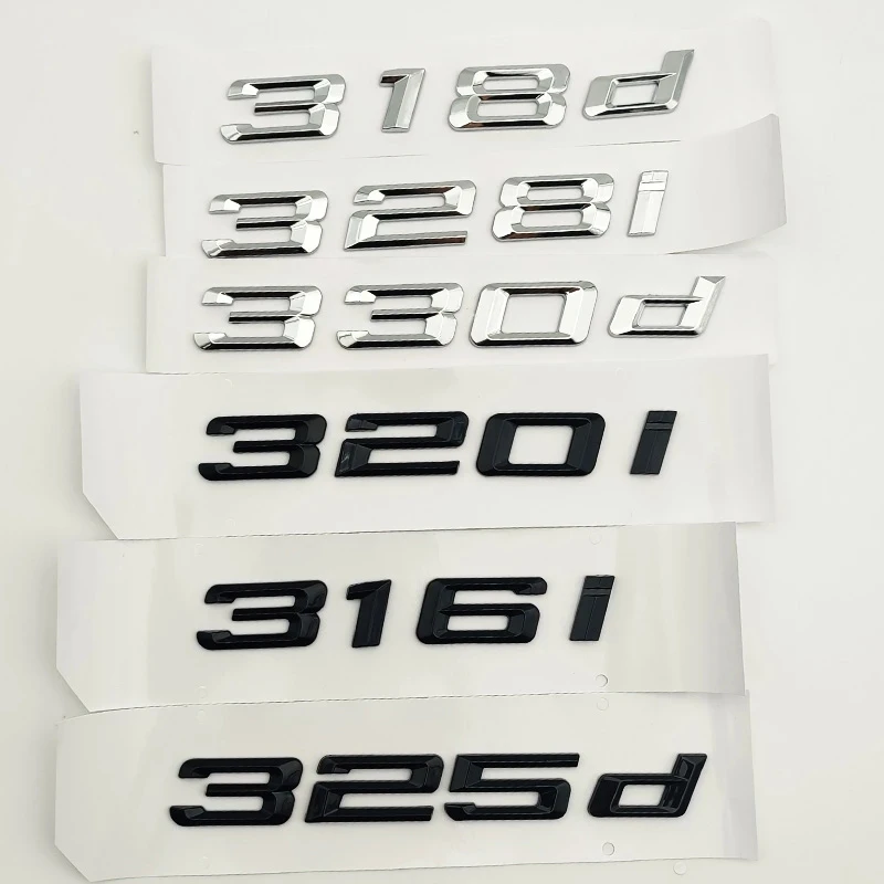 

3d Chrome Car Letters Sticker For Logo BMW 316i 318i 320i 330i 335i 340i 316d 318d 320d 330d E46 E90 F30 Lettering Accessories