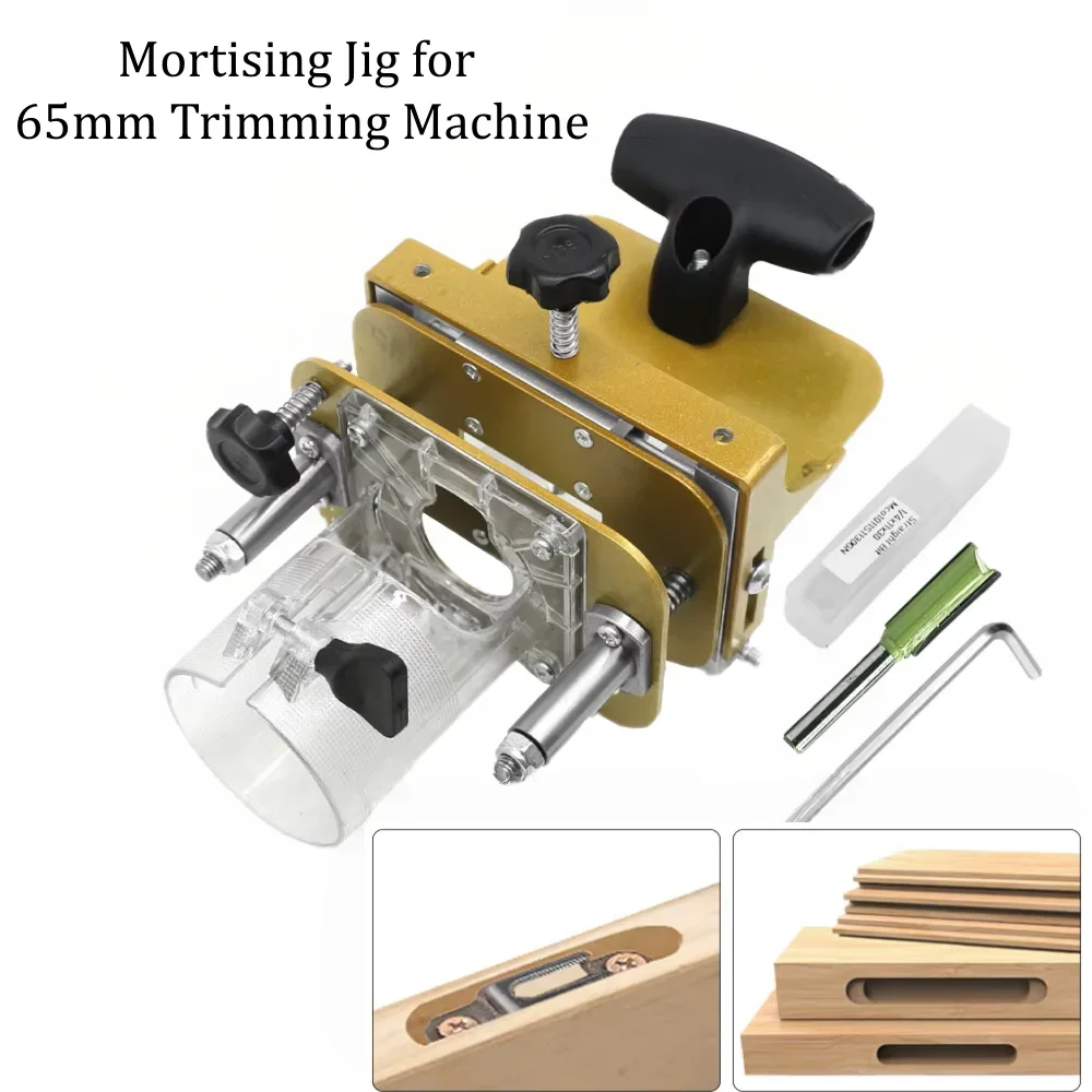 2 In 1 Slotting Bracket Invisible Fasteners Punch Locator Linear Track Wood Hand Tool, Mortising Jig for 65mm Trimming Machine
