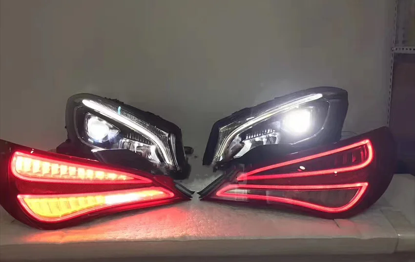 

For Mercedes-Benz W117 CLA180 CLA200 CLA260 14-18 LED Headlight Tail Light Angel eyes Hi-Lo Beam Daytime Running Turn signal