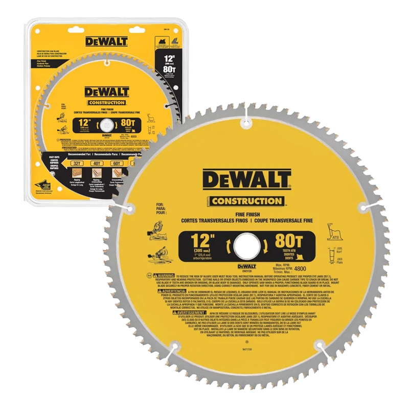 DEWALT oryginalny DW3126 DW3128 piła ukośna ostrza 12in 60T 80T szybkotnące stalowe akcesoria do elektronarzędzi tarczowe