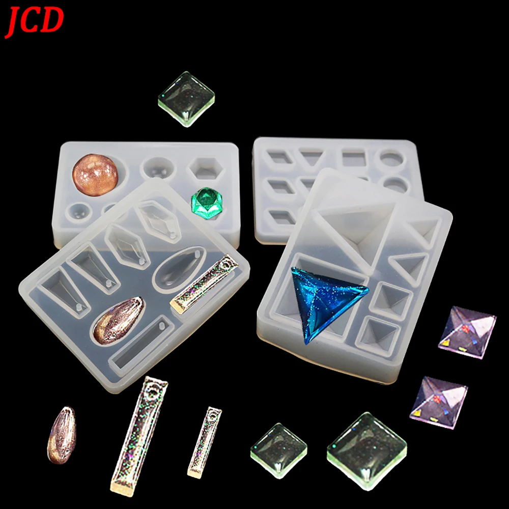 DIY Earrings Pendant With Holes Pendant Small Pyramid Round Hexagon Square Triangle Diamond Geometry Gel Dripping Mold