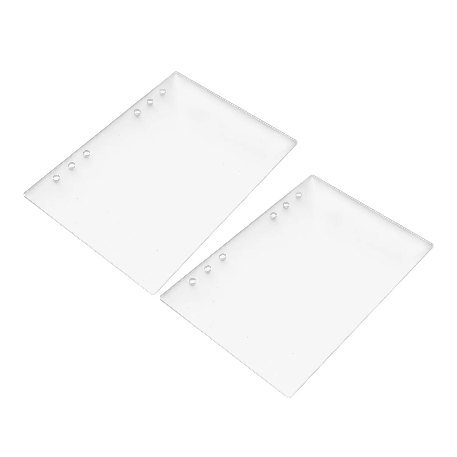 2Pcs A6 Frosted Acrylic Planner Binder Cover Refillable 6-Ring Loose Leaf Notebook Shell Scratch Resistant Transparent Organizer
