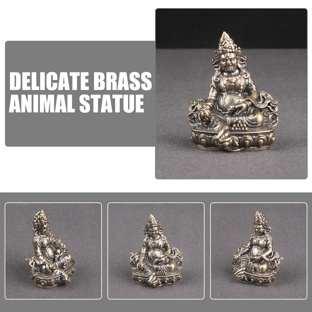 

Exquisite Brass Wealth Statue Unique Home Decor Chinese Buddha Copper Figure Retro Craftsmanship Desktop Sculpture