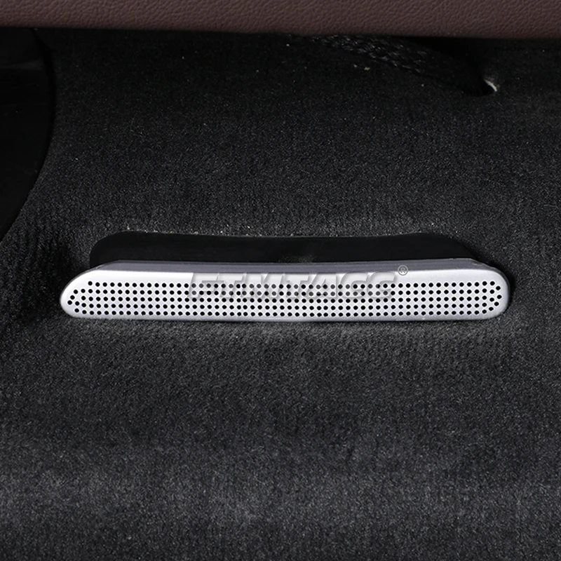 2pcs For BMW 3 5 6 Series Stainless Steel Silver Black Seat AC Heat Floor Air Conditioner Duct Vent Outlet Grille Cover