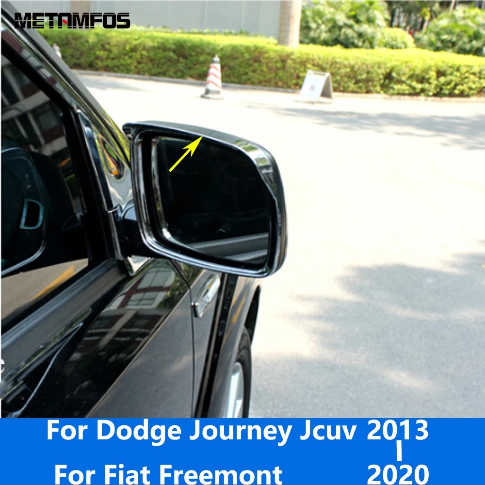 For Dodge Journey Jcuv For Fiat Freemont 2013-2019 2020 Chrome Rear View Mirror Visor Sun Shade Rain Guard Shield Accessories