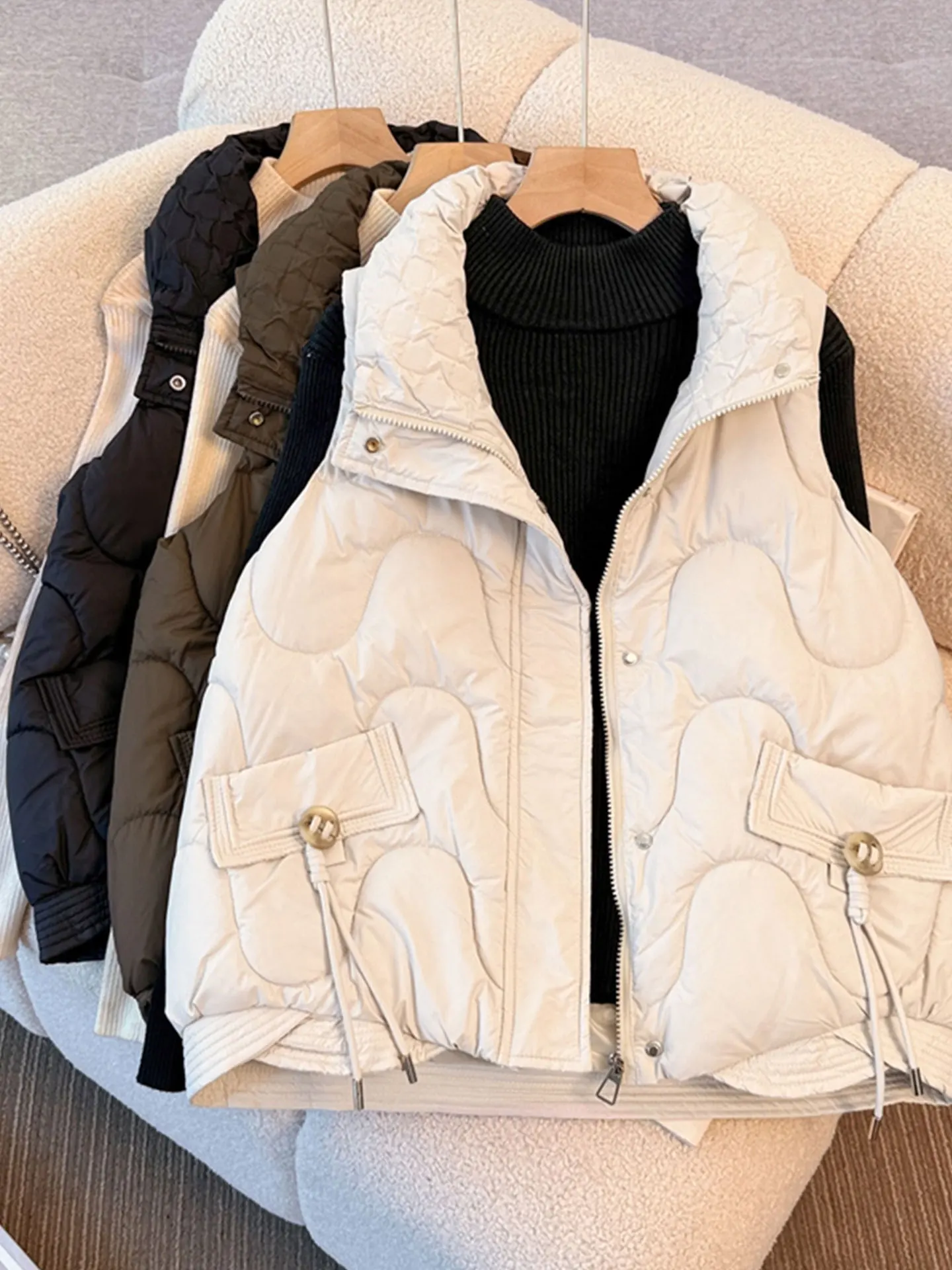 

Утепленный женский хлопковый жилет-куртка для зимы, большие размеры, модный городской стиль, Корея