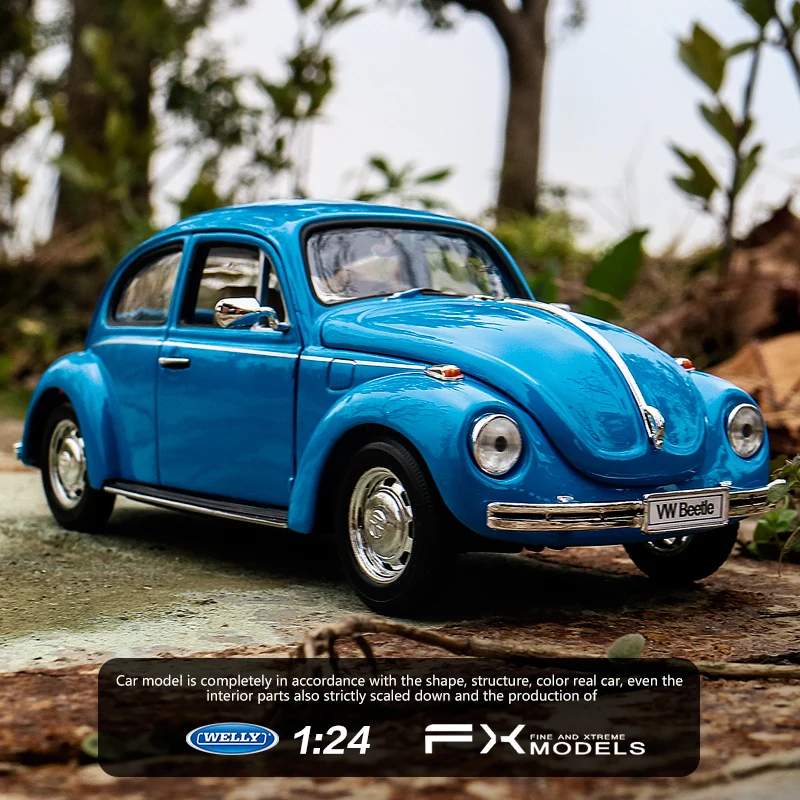 

WELLY 1:24 Volkswagen Beetle car alloy car model simulation car decoration collection gift toy Die casting model boy toy B9