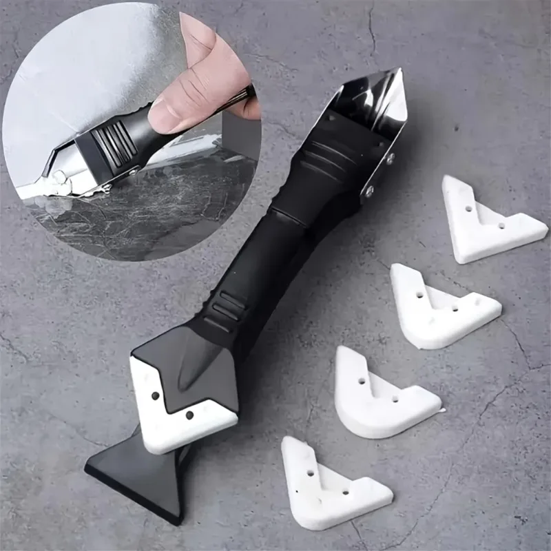 Plastic Grout Tool Stainless Steel Blade Head Multi-Functional Seam Removal Kit for Bathroom Kitchen Floor Window Sink Joint
