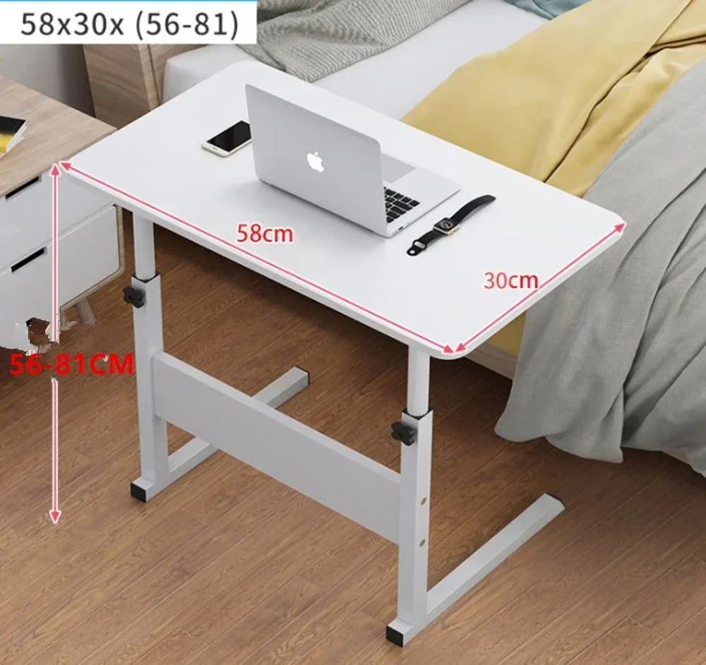 Portable Adjustable Desktop Computer Table Turning Table For PC Bed Can Be Lifted Desk With Wheel, Hand End Table For Sofa