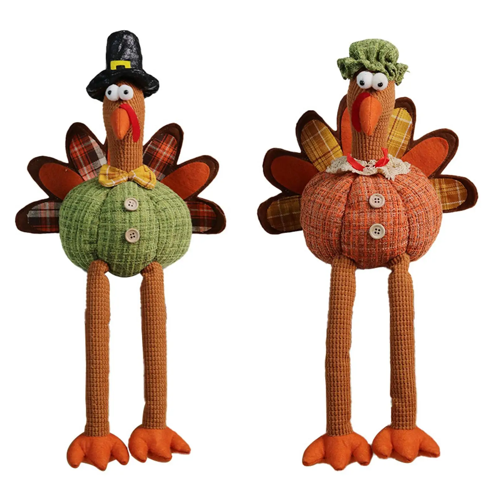 Thanksgiving Turkey Hanging Figure, Handmade Fall Turkey Plush Toy for Women Men