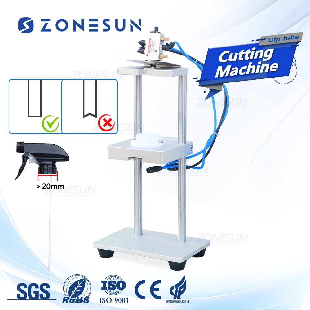 ZONESUN ZS-JG300 Semi Automatic Pneumatic Perfume Pump Sprayer Plastic Tube Dip Tube Cutting Machine