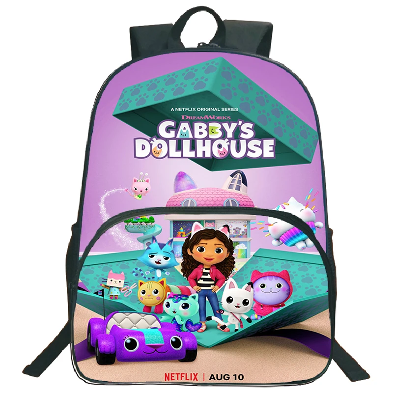 

Gabby's Dollhouse Backpack Cute Cartoon School Bags Gabby Cat Children Schoolbag Sutdents Primary Backpacks Kids Bookbag Mochila