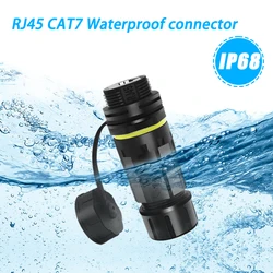 IP68 RJ45 CAT7 Connector Waterproof M23 Docking Network Plug Straight Joint 4.5-7.5mm Panel RJ45 Waterproof Connectors