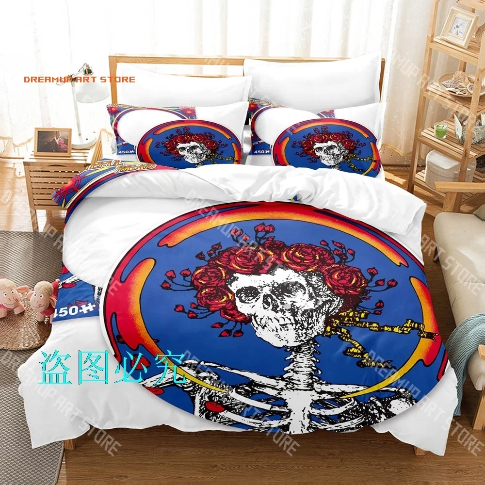 2026 Hip Hop Skull Grateful Dead Bedding Set Single Twin Full Queen King Size Bed Set Adult Kid Bedroom Duvetcover Sets Anime
