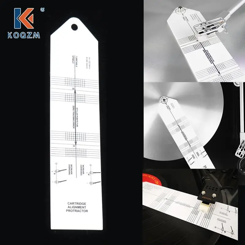 Pickup Calibration Distance Gauge Protractor Record LP Vinyl Turntable Phonograph Phono Cartridge Stylus Alignment