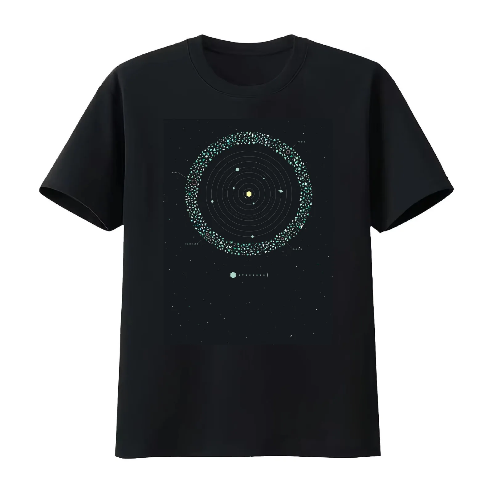 The Kuiper belt T-Shirt Summer Casual Cotton Tee Oversized Streetwear Tops Vintage Graphic Print Loose Fit Short Sleeve