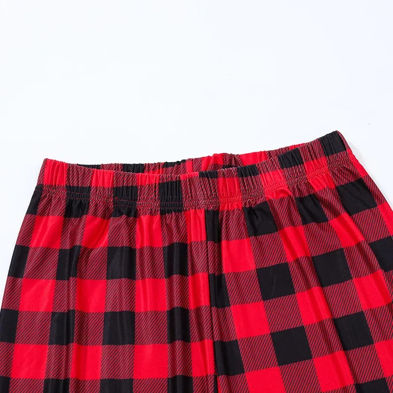 Feliz xadrez pijamas de natal outono homewear manga comprida terno calças superiores casual pijamas família combinando outfitsa;2'k,8;c'