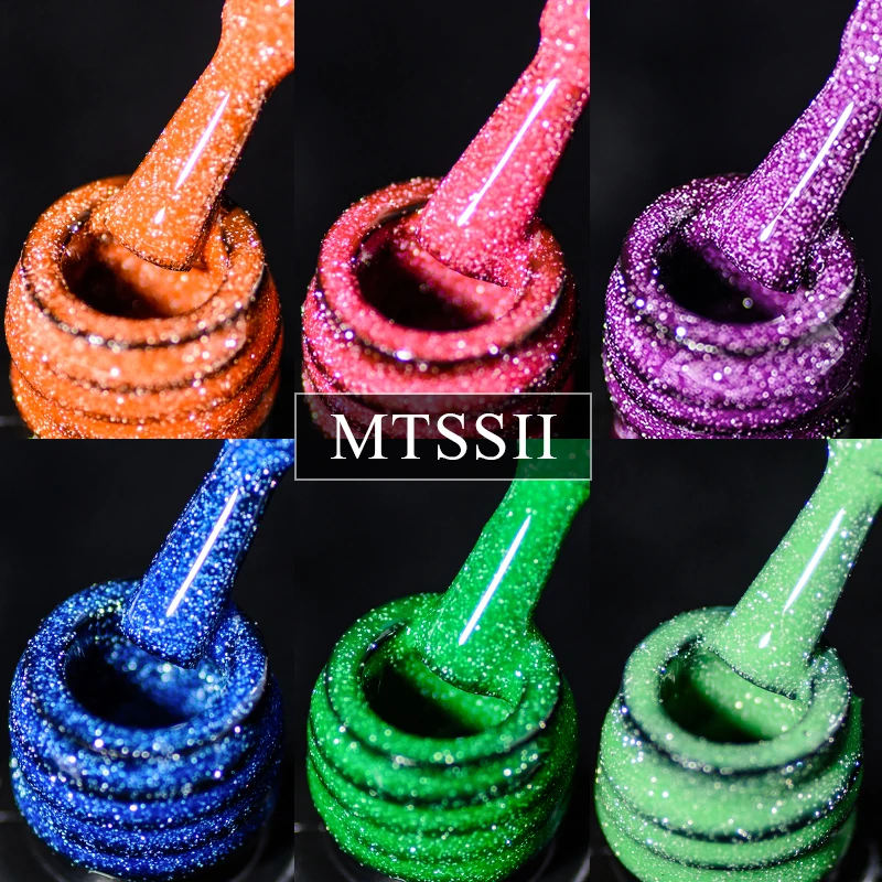 Mtssii Reflektierende Glitter Gel Nagellack Funkelnden Pailletten Semi Permanten Soak Off UV LED Farbe Lacke Nail art Dekoration – Detail 13