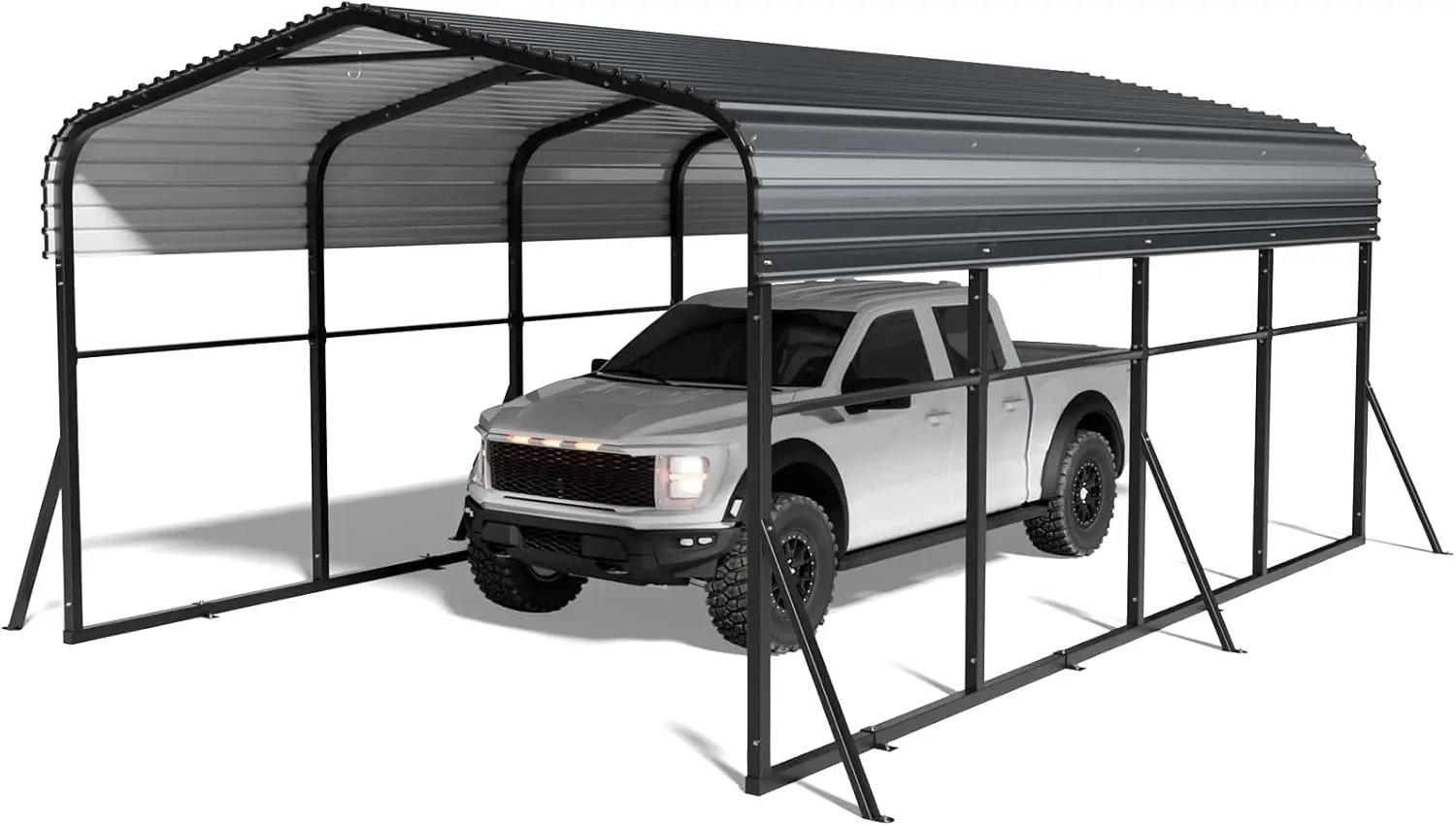 

Metal Carports 12x20 FT with Enhanced Base for Car Boat.Outdoor Galvanized Car Shelter Steel Carports, Prefab Metal Carport Kits