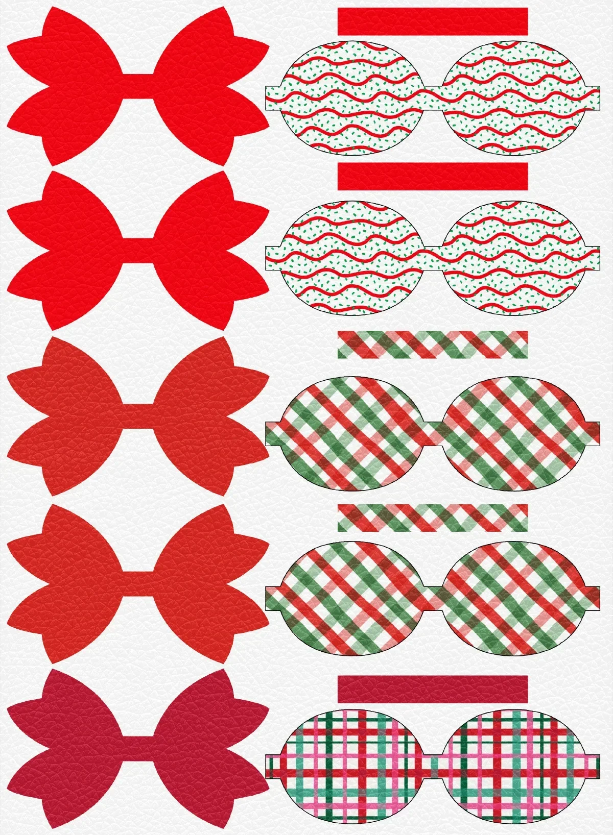 

Christmas Printed Faux Leather Sheets Synthetic Litchi Leather Fabric Vinyl Sheets 12*8 Inch for DIY Handmade Earrings Hair Bows