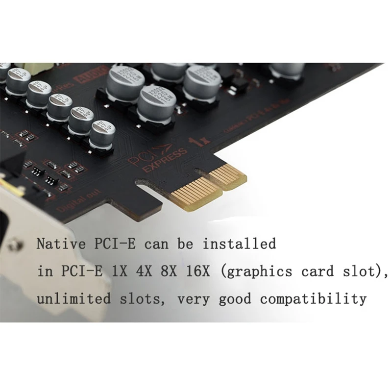 AXF-16 Extremev1.2 Independent Sound Card Sound Source PCI-E MAX Support Chassis Front Interface