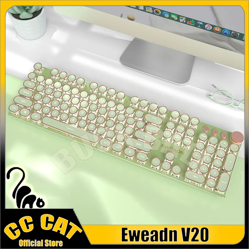 Eweadn V20 Mechanical Gaming Keyboard Wireless Bluetooth Keyboards 3mode Metal Panels Long endurance Rgb Office Game Keyboard