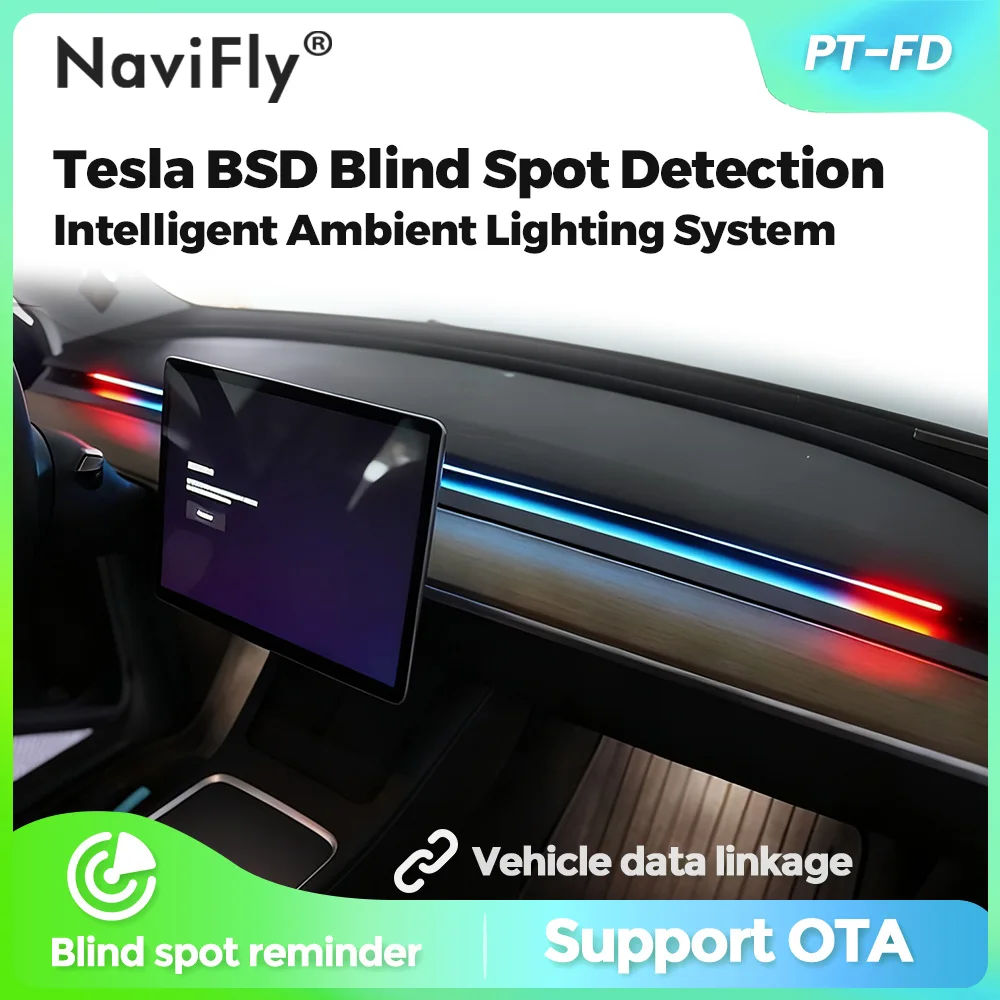 

NaviFly For Tesla Model 3/3 highland Y/Y Juniper 2021-2025 Smart Air Vent Ambient Light System Blind Spot Monitoring BSD System
