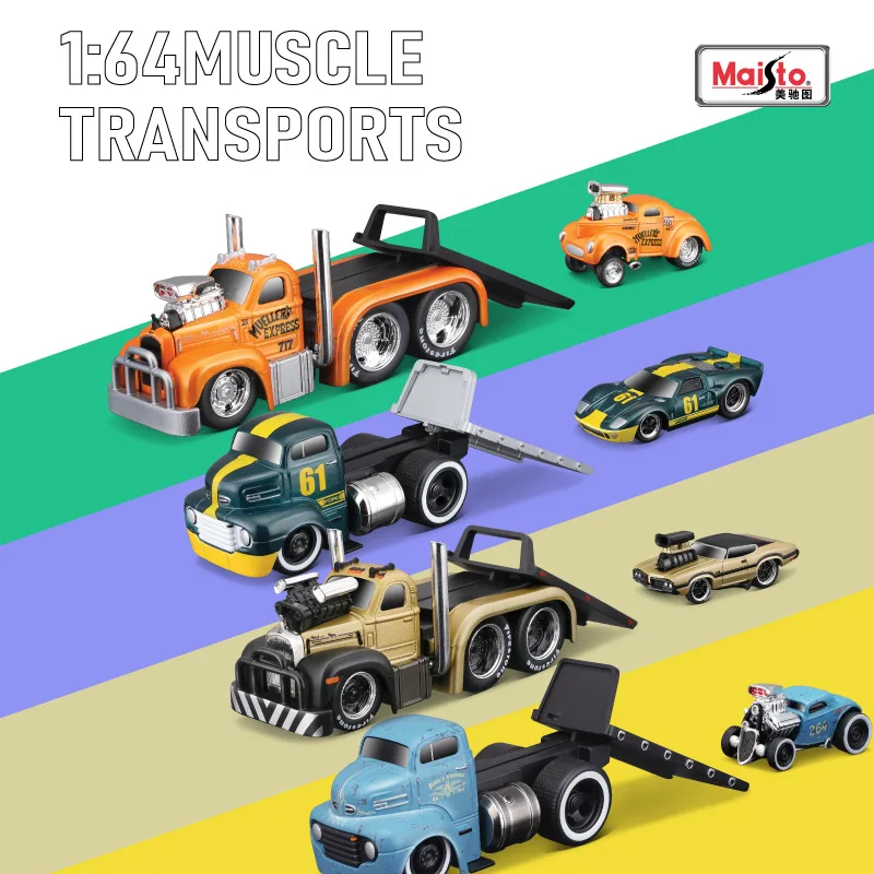 Genuine MaiSto Boutique Muscle Machines 1:64 Muscle Transport Trailer Alloy Toy Car Model Metal Diecast Toys Boy Gifts