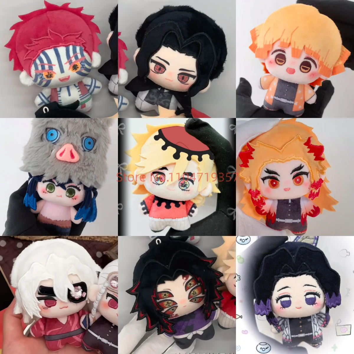 Demon Slayer Shinazugawa Sanemi Shinazugawa Genya Uzui Tengen Anime 10 cm Pop Schattige Pluche Mini Gevulde Hanger Pop Speelgoed Gift