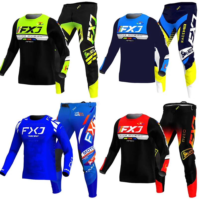 

NEW 2026 FXJ blue enduro motocross jersey and pants mx gear set motorbike clothing mtb carracing suit Off Road equipment