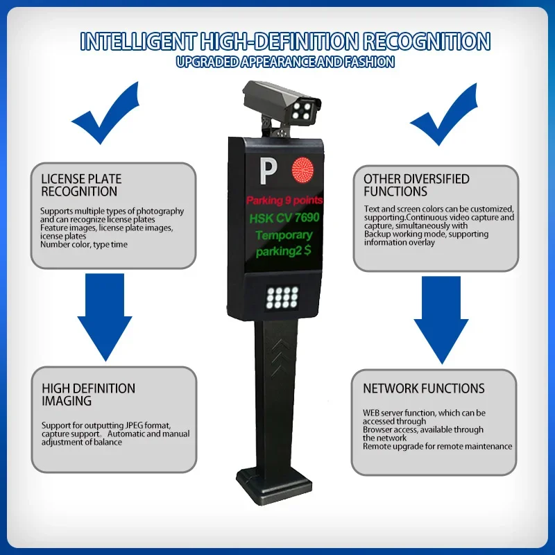 كامل HD كاميرا المرور Cctv نظام التعرف على لوحة ترخيص السيارة Anpr Lpr Alpr إدارة مواقف السيارات