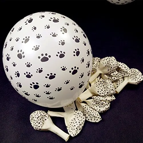 Paws Latex Balloons 10/20/30Pcs White Black Dog Paw Print for Baby Shower Paw Theme Kids Party Decoration Supplies view 5