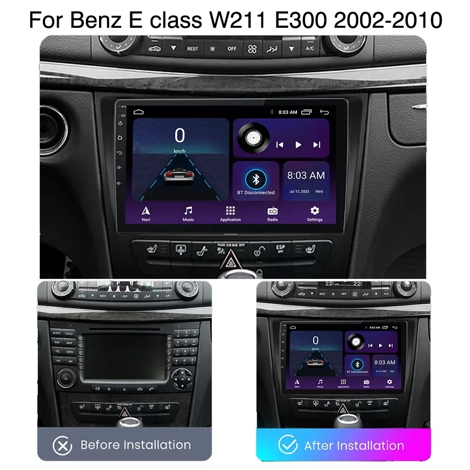

Android 13 Radio For Mercedes Benz E-class W211 E200 E220 E300 E350 E240 CLS 2002 - 2010 GPS Car Video Player Carplay Auto