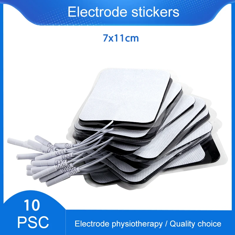 10 sztuk wymiana wielokrotnego użytku elektrody Pad dziesiątki maszyn przewodzący żel Pulse masaż dla stymulator mięśni masażer Tens Pads