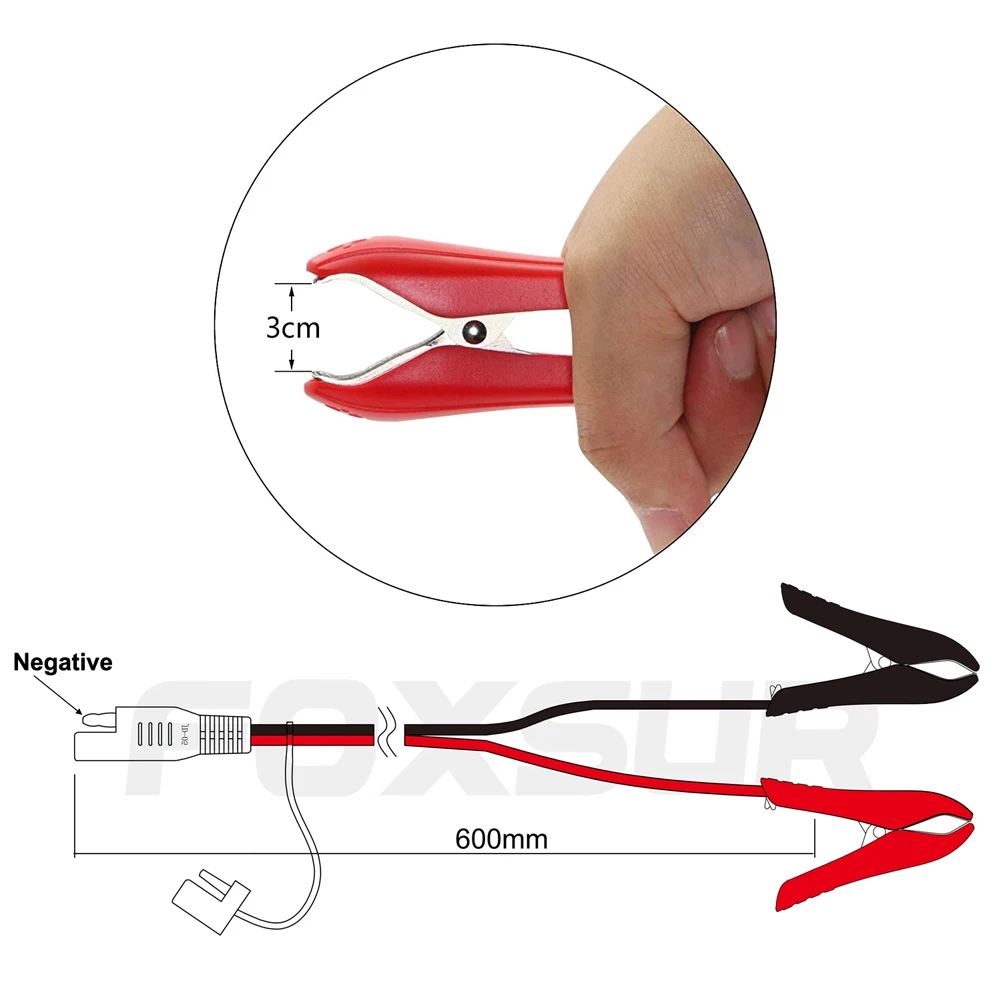 كابل بمشبك للسيارة ، بطارية سريعة التوصيل ، مشابك تمساح ، خط شحن ، تيار أقصى ، 15 أمبير ، اشتعال ، إكسسوارات سيارات ، 60 فقط