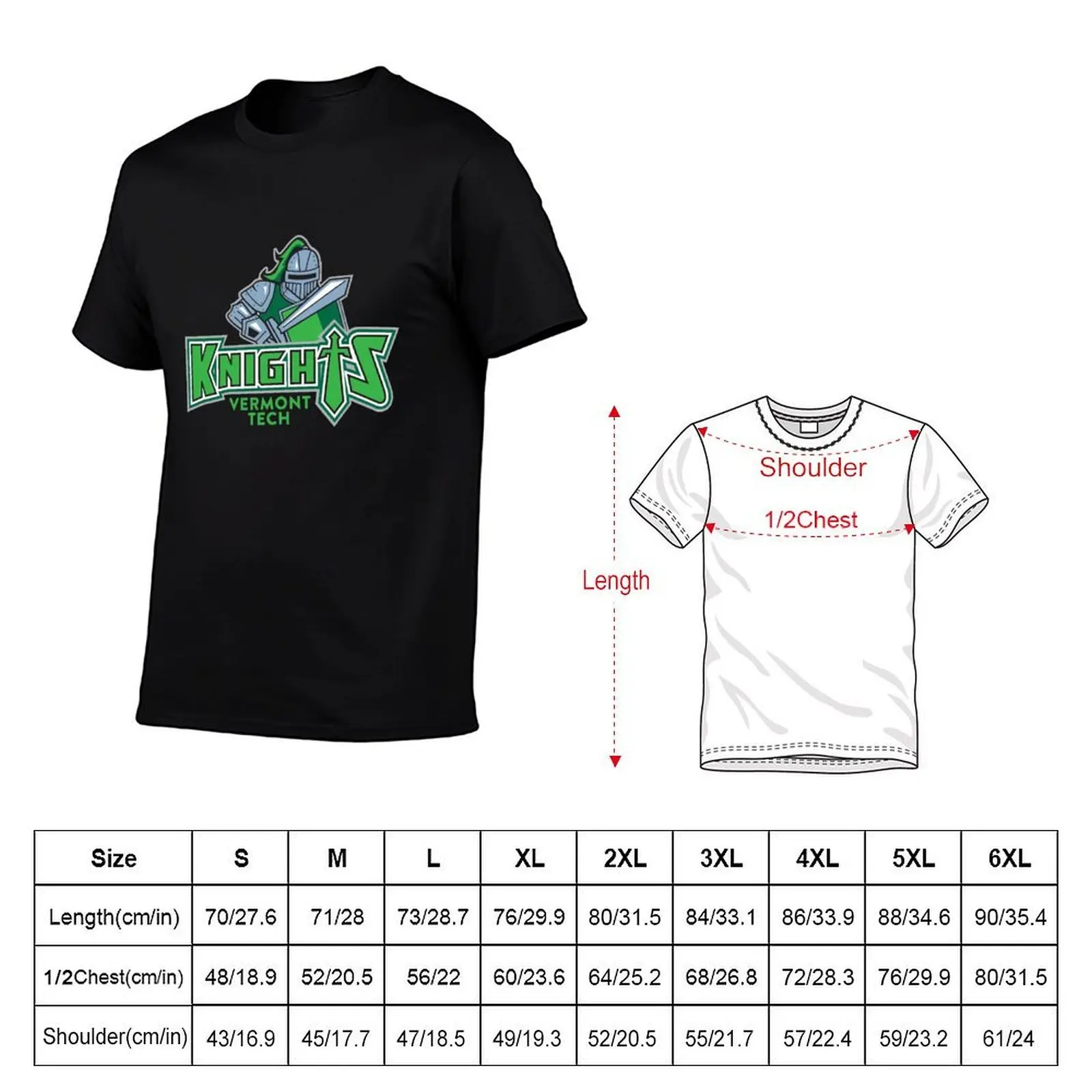 Vermont Tech Knights T-Shirt oversized graphic tee Short sleeve tee shirts men