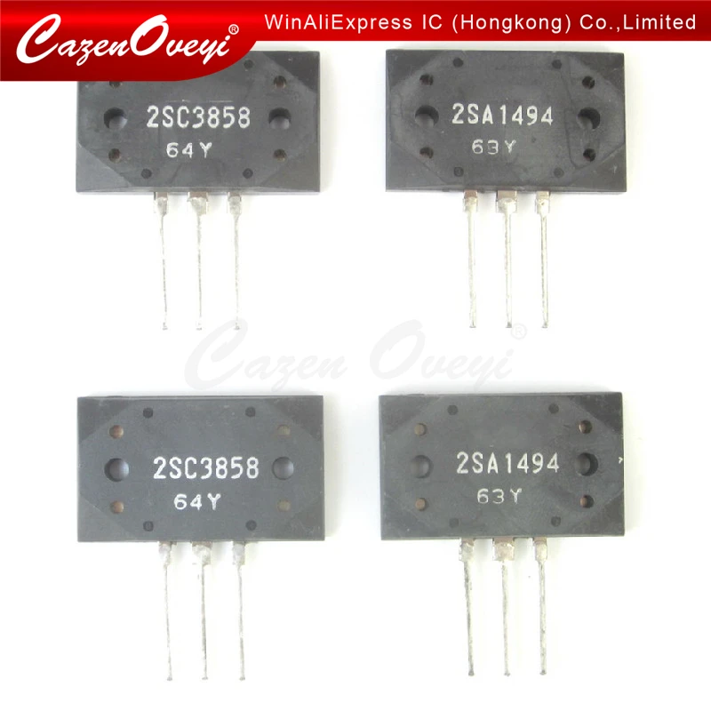 2pcs/lot 2SA1494 2SC3858 IC integrated circuit 1Pairs A1494 C3858 MT-200  NPN + PNP Audio amplifier transistor