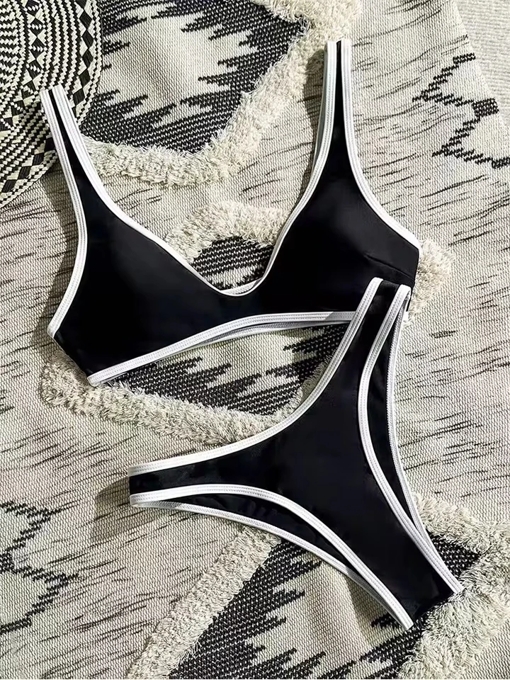

Vzvn Sexy Sportswear for Women Fashion Vintage Sleeveless Swim Solid Spaghetti Strap 2026 New Spring Summer Two Piece Suits