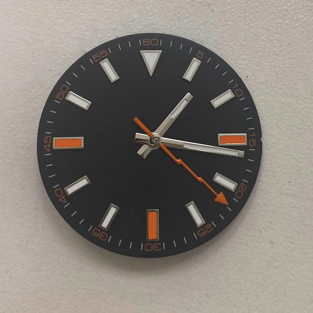 Mostrador de relógio de 29mm com ponteiros de relógio para miyota 8215 821a/mingzhu dg2813 dg3804 movimento mecânico mostrador + ponteiros luminosos