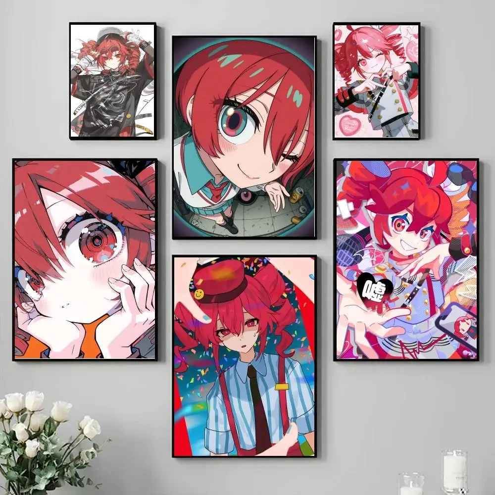 Virtual Singer Anime K-Kasane T-Teto Manga Poster Self-adhesive Art Waterproof Paper Sticker Coffee House Bar Room Wall Decor