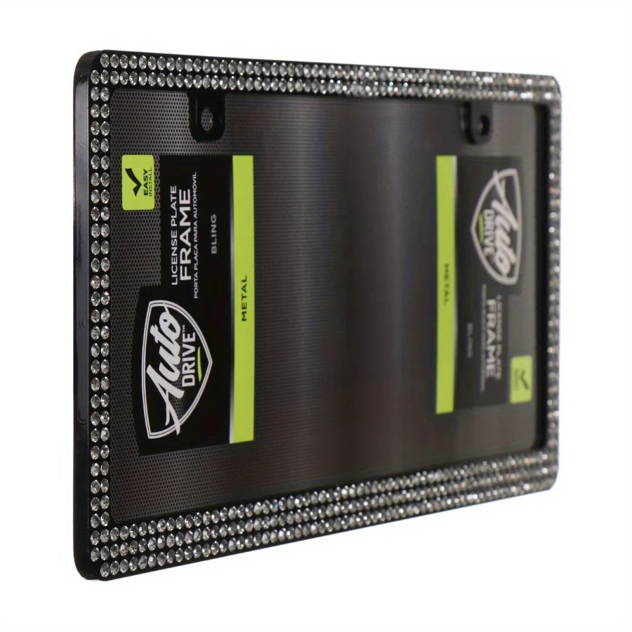 Schwarz glänzender Nummernschildrahmen aus Metall für Autos, langlebige Metallkonstruktion sorgt für langlebige Leistung. Rahmen des Nummernschildes