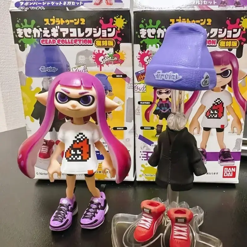 New In Stock Bandai Jet Fighters Splatoon Action Figures Series 2 Splatoon Replica Box Egg Collection Desktop Decoration Anime