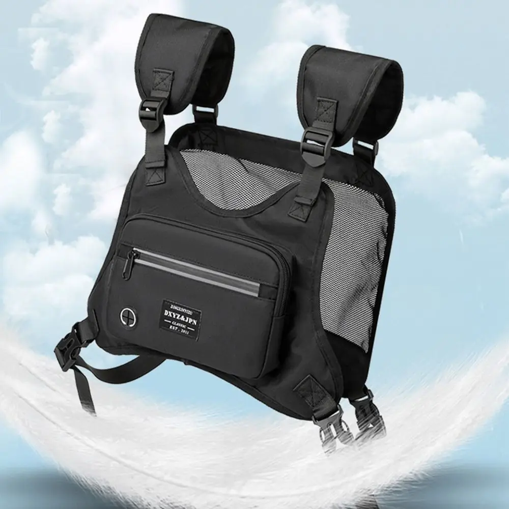 

Reflective Running Vest Bag Breathable Waterproof Hip Hop Vest Bag with Adjustable Straps Streetwear Front Chest Pack Unisex